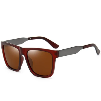 Мужские солнцезащитные очки с квадратными поляризационными стеклами в стиле ретро для вождения, высококачественные солнцезащитные очки UV400, увеличенного размера, модные мужские солнцезащитные очки с широкими штанинами