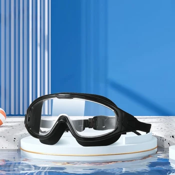 Плавательные очки, маска для дайвинга для взрослых, очки для плавания HD с защитой от запотевания, с затычками для ушей, Регулируемая плотность, подходит для любой формы одежды