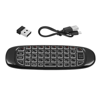 2.4G RF Пульт дистанционного управления Air Mouse Беспроводная клавиатура с голосовой подсветкой C120 для Android Smart TV Box