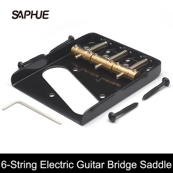 Бридж для электрогитары с 3 регулируемыми латунными седлами 76,5 * 85 мм для 6-струнной электрогитары, хром / черный / золотой