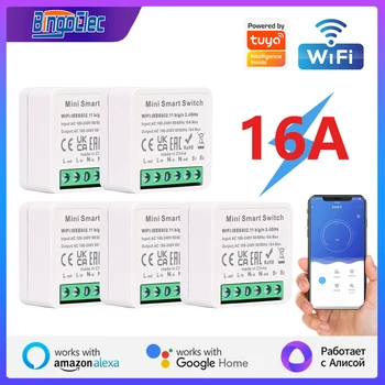 Bingoelec 16A Wifi Smart Switch Модуль DIY Беспроводные Переключатели Нуждаются в Нейтральной Работе Умного Дома с Alexa Google Home Tuya Smart Life