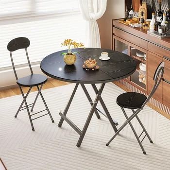 Современные искусственные обеденные столы из досок Кухонная Мебель Складной Стол Переносная Простота Домашние Круглые столы для маленькой квартиры