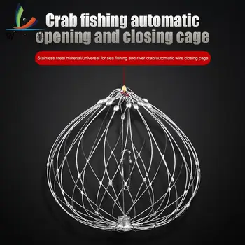 Сеть Рыбного Краба Автоматический Открытый Закрывающий Провод Клетка Для Рыбного Краба Стальная Проволока Складная для Соленой Морской Воды