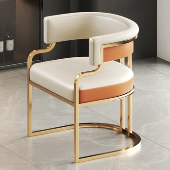 Свадебный передвижной металлический стул Kitchen Gold Эргономичный Барный акцент Обеденные стулья с подлокотниками Дизайнерские барные столики Современная мебель
