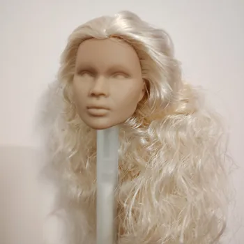 Королевская мода Nu.face Светлые вьющиеся волосы, Обновленная венгерская кожа, Надя Раймес, кукольная голова с чистым лицом