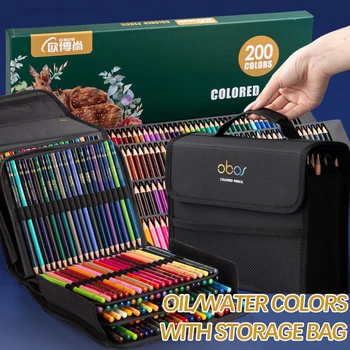 200/150/120/72/48/24 Цветной карандаш с сумкой для хранения Профессиональный художник Рисует масляными карандашами для рисования Школьные принадлежности