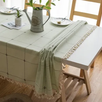 Скатерть Nordic fresh однотонная скатерть с художественной кисточкой, квадратный чайный столик, стол, скатерть для обеденного стола