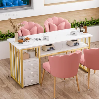 Японский маникюрный стол Simple Ins, набор для маникюрного салона, стол и стул Nordic Luxury Single Double, Профессиональные маникюрные столы B