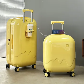 Новая багажная тележка, 20-дюймовая Посадочная сумка, Студенческий чемодан с паролем, Бесплатная доставка