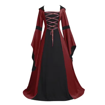 Винтажный костюм для косплея на Хэллоуин, Ведьма, вампир, готическое платье, Призрак Наряжается для вечеринки, Средневековый призрак Невесты, женская одежда
