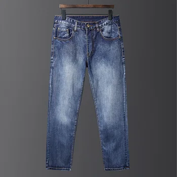 Повседневные и удобные новые хлопковые рваные джинсы, джинсы большого размера, большие свободные мужские джинсы в стиле ретро, новые повседневные брюки