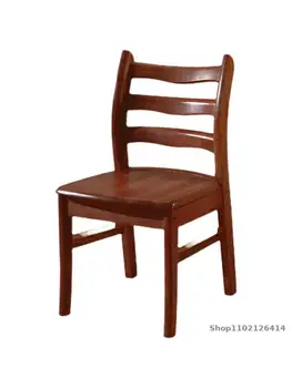 Полностью собранный стул из цельного дерева со спинкой стул табурет обеденный стул домашний ресторан деревянный стул деревянный обеденный утолщенный обеденный