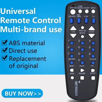 Универсальный пульт дистанционного управления для телевизора, видеомагнитофона DBS или кабельного DVD или AUX мультибрендового использования