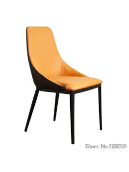 Обеденный стул Современный минималистичный Домашний Обеденный стол и стул, Кожаное кресло для ресторана, стул для кафе с сетчатой спинкой, Красный Одиночный Креатив