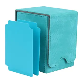Кожаный футляр для визитных карточек с более чем 100 рукавами Светло-синего цвета