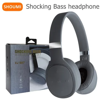 Наушники Shoumi 15H Play Bluetooth с беспроводной гарнитурой Shocking Bass, силиконовые наушники с поддержкой воспроизведения Mp3 с SD-карты, с микрофоном