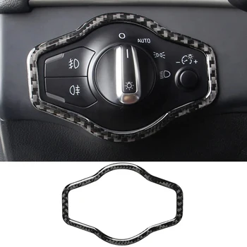 1 шт. кнопка включения автомобильных фар из углеродного волокна, наклейка Fram, накладка на автомобильные аксессуары 2009-2015 B8 A4