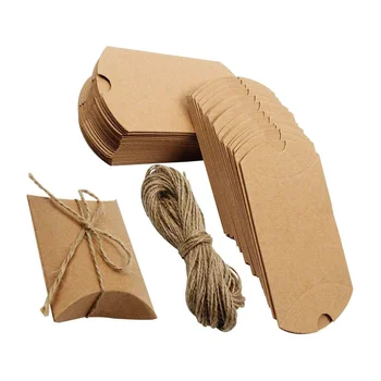 100шт Креативных Упаковочных коробок Коробки для хранения печенья из крафт-бумаги Подарочные коробки
