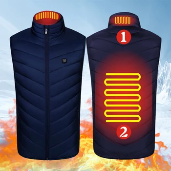 Электрическая тепловая куртка унисекс, 3 уровня нагрева, Ветрозащитная куртка с подогревом, стираемая, 2 зоны обогрева для пеших прогулок и езды на велосипеде
