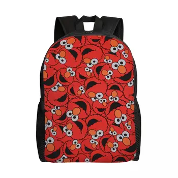 Рюкзаки Good Red с мультяшной Улицей Сезам, школьные дорожные сумки Happy Cookie Monster College, сумка для книг, подходит для 15-дюймового ноутбука