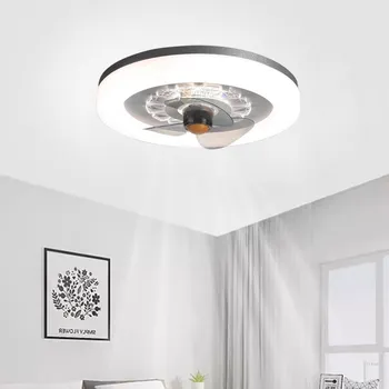Современный светодиодный потолочный вентилятор, декор гостиной, спальни, столовой, Эстетичный светильник, Многоцветный потолочный светильник с дистанционным управлением