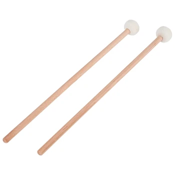 1 пара войлочных молотков барабанные палочки Барабанные палочки с деревянной ручкой для аксессуаров для ударных инструментов