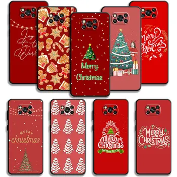 Чехол для Xiaomi POCO X3 NFC X4Pro X5 M3 F5 Pro F1 для Mi 11 12 Lite 13 10T 11T 12X 9 9T Note 10Lite Красная Веселая Рождественская Елка