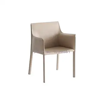 Итальянское легкое роскошное седло кожаный обеденный стул net celebrity ins home минималистичный стул со спинкой скандинавский дизайнер для переговоров