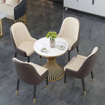 Офисные обеденные стулья в скандинавском стиле, современные роскошные Эргономичные Кожаные кресла для гостиной, европейская винтажная мебель Cadeiras Sala De Jantar