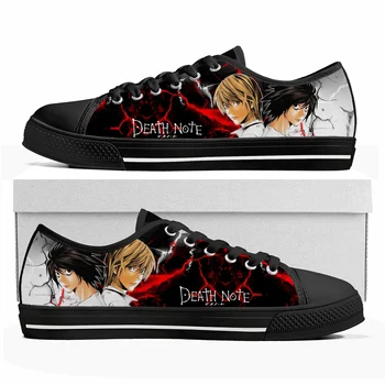 Death Note Низкие кроссовки Женские Мужские подростковые L Lawliet, высококачественные парусиновые кроссовки, Повседневная обувь с рисунком аниме