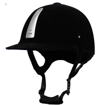 Конный шлем Унисекс, Классический Бархатный шлем для верховой езды, Снаряжение для верховой езды, Защитный колпачок велосипедного шлема 54-62 см, Регулируемый