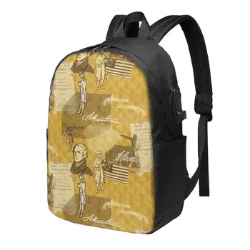 Школьный рюкзак Alexander Hamilton Большой емкости для ноутбука, Модный Водонепроницаемый Регулируемый Спортивный рюкзак для путешествий