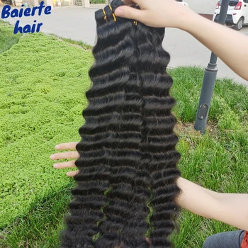 Свободные пучки человеческих волос с глубокой волной, 8-40 дюймов, Бразильский пучок человеческих волос Remy, наращивание волос с двойным утком Mchine для женщин