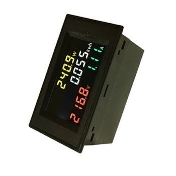 Вольтметр переменного тока Амперметр Измеритель мощности 0,01-100A HD цветной экран 180 градусов LED
