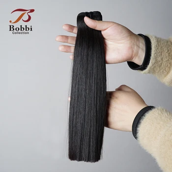 Прямые человеческие волосы с двойной вытяжкой 1 пучок 10-20 дюймовых наращенных волос Remy Натуральные волосы Необработанные Бобби натурального цвета