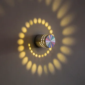Современный минималистичный светодиодный настенный светильник 3 Вт спиральное бра KTV Decor Энергосберегающий