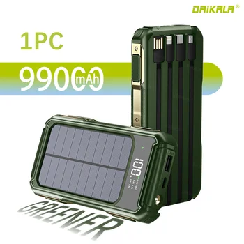 Солнечный блок питания 20000 мАч Портативный внешний аккумулятор с быстрой зарядкой для Iphone14 13 Mini Powerbank со светодиодным фонариком и лазерной лампой