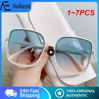 1-7 шт Ретро Квадратные негабаритные женские Роскошные солнцезащитные очки в большой оправе Классические Винтажные Очки водителя UV400 для женщин и мужчин
