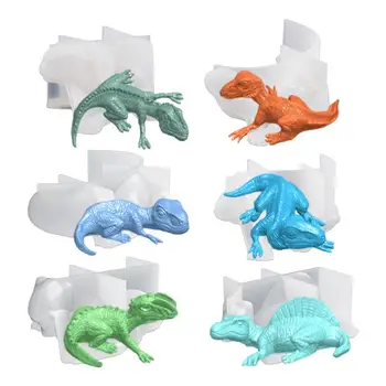 3D Динозавр, форма из эпоксидной смолы, Форма для свечей из животной смолы, креативная силиконовая форма для декоративных украшений ручной работы, подарки