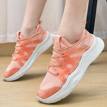 Модные весенние женские кроссовки 2023 года, Корейские разноцветные сетчатые женские туфли на шнуровке, Повседневная женская обувь Zapatillas De Mujer
