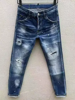 2023 Новые мужские модные брюки-карандаш с точечным распылением, джинсы 9150-1#
