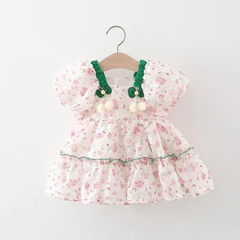 Новое летнее платье для маленькой девочки Летнее платье для маленькой девочки 2 лет Платье принцессы для девочек Одежда для новорожденных