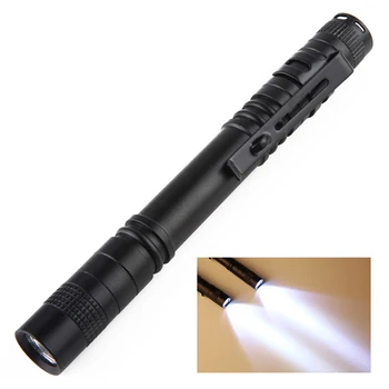 Карманный фонарик, мощный светодиодный фонарь, батарейка AAA для кемпинга, охоты, Портативная мини-ручка, светодиодный фонарик, водонепроницаемая ручка-фонарик