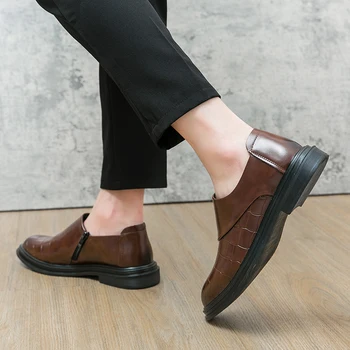 Мужская обувь, модельные туфли в стиле ретро, высококачественная деловая кожаная обувь на шнуровке, Официальная обувь для свадебной вечеринки, дизайнер большого размера