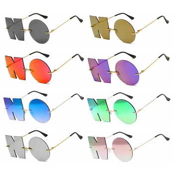 Очки для вечеринок UV400 с металлической буквой БЕЗ солнцезащитных очков Женские солнцезащитные очки Трендовые Женские оттенки