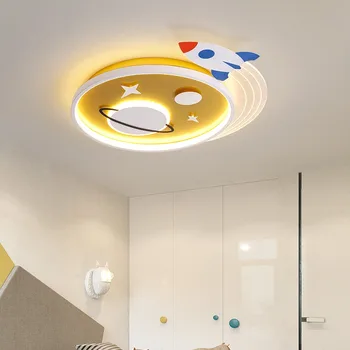 Светодиодный потолочный светильник в форме самолета для детской комнаты, Подвесной светильник для гостиной, кухня, холл, Подвесная люстра, окрашенная в теплый глянец в помещении