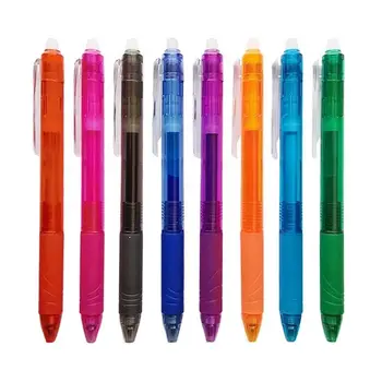 8-цветная Выдвижная Стираемая Гелевая ручка 0,5 мм Kawaii Pen Моющийся стержень Студенческое письмо Творческий Рисунок Офис Школьные Канцелярские принадлежности