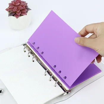 6шт A6 Фиолетовые Розовые Черные Карманы для переплета Папки-скоросшиватели для ноутбука Разделитель страниц Водонепроницаемый лист ПВХ Сумка для документов