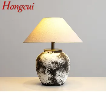 Настольная лампа Hongcui Nordic Ceramics Современное искусство Гостиная Спальня Кабинет Оригинальная Светодиодная Настольная лампа из латуни