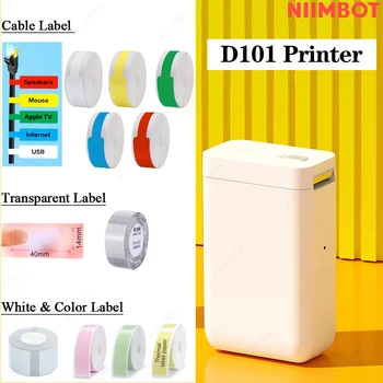 Беспроводной принтер этикеток Niimbot D101 Портативный карманный принтер наклеек Мини Термопринтер Bluetooth Быстрая печать Для домашнего использования в Офисе